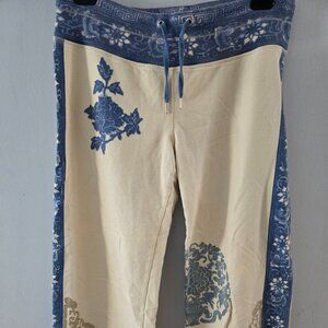 Lucky Brand Cropped Sweatpants Chinoiserie Print S. Please read full description